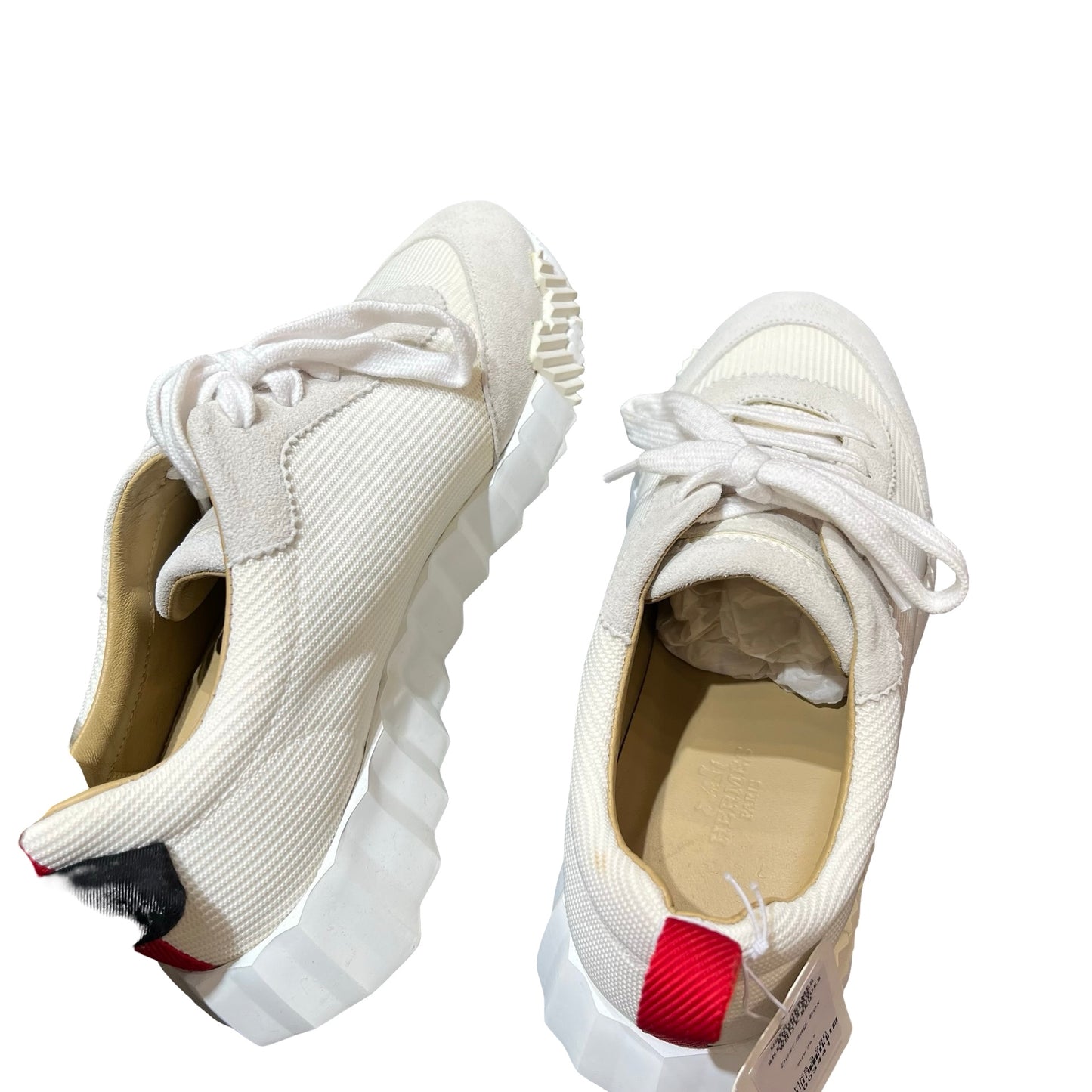Used HERMÈS Bouncing Sneakers Shoes White Red Shoes White Red