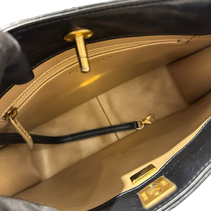 Used CHANEL Lambskin 22PHobo Bag Shoulder Bag Black Gold
