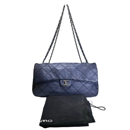 Used CHANEL Ultimate Stitch Flap Bag Wild Stitch Chain Shoulder Bag Navy PHW