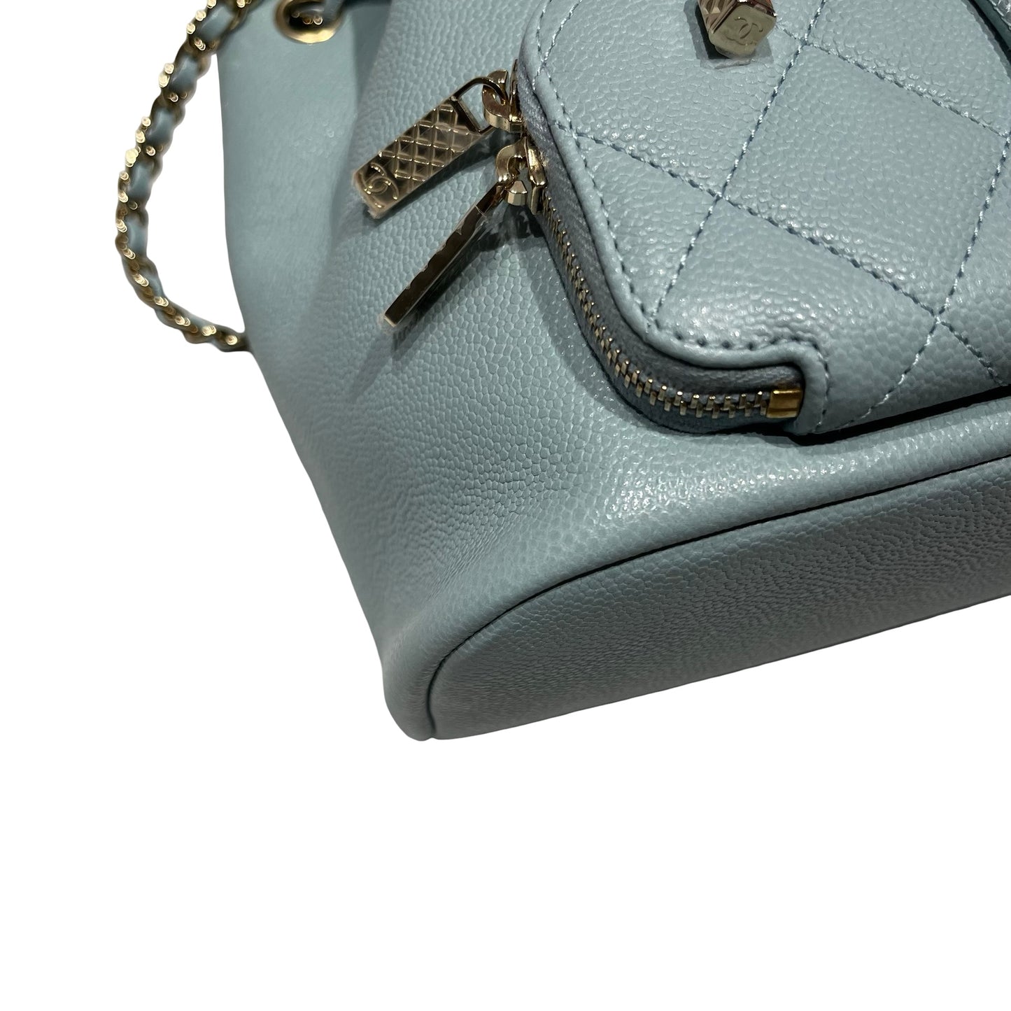 Used CHANEL Cross Body Bag Blue GHW