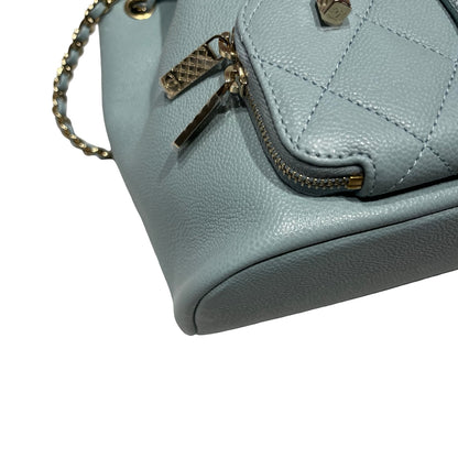 Used CHANEL Cross Body Bag Blue GHW