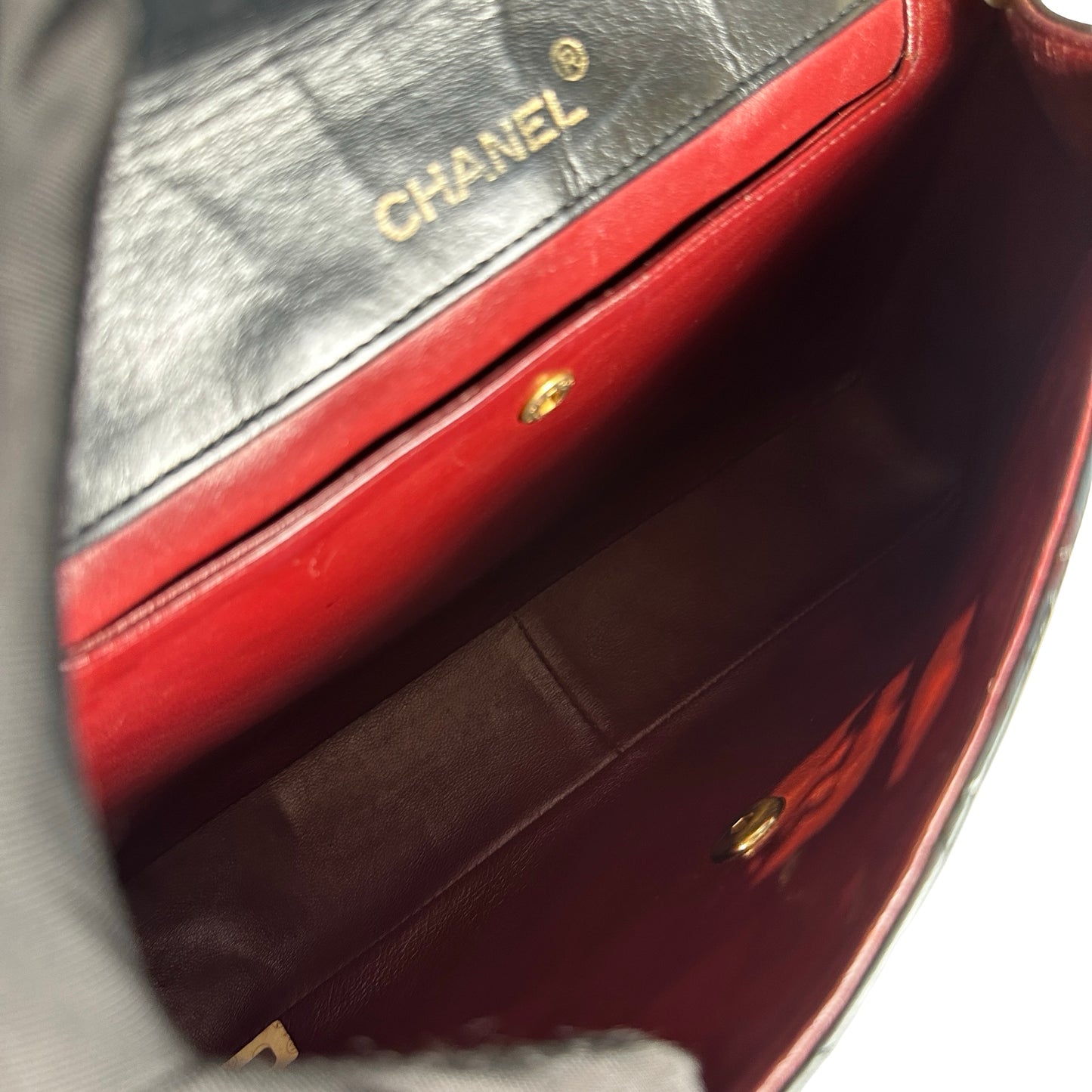 Used CHANEL Quilted Quilted Classic Flap Bag Shoulder Bag Black Gold