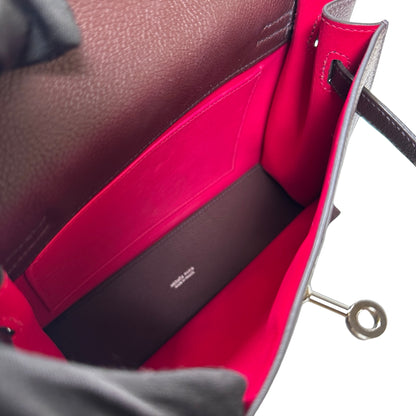 Used Hermès Clemence leather Kelly Danse Shoulder Bag Brown GHW