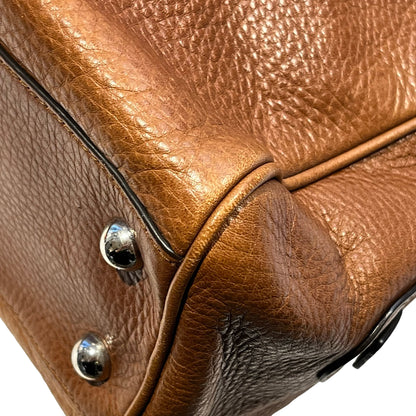 Used LOEWE Vintage Heritage Boston Handbag Brown PHW