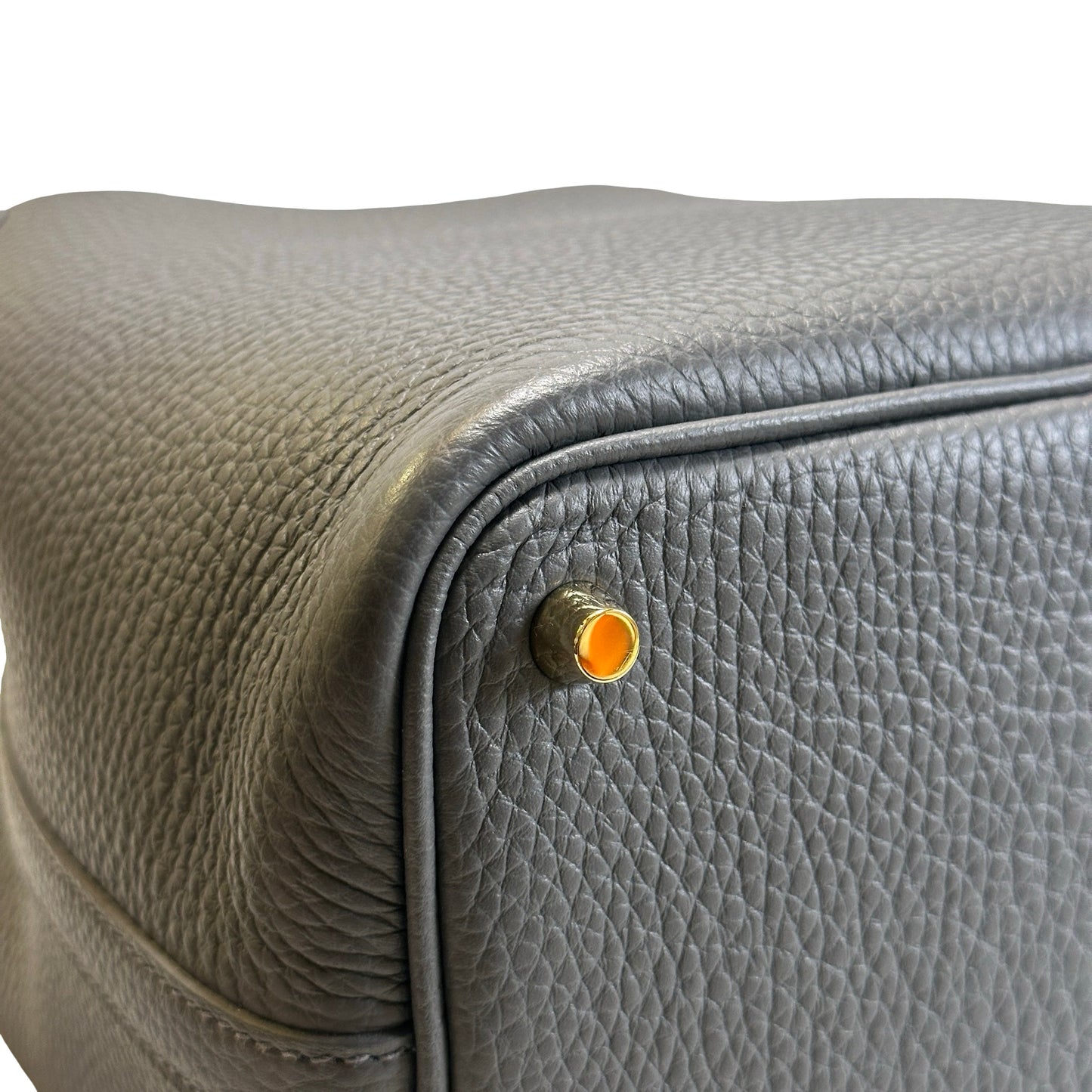 Used HERMES TC Picotin 18 Bucket Bag Grey GHW