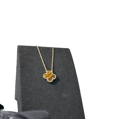 Used VAN CLEEF & ARPELS 18K Gold Vintage Alhambra Necklace Brown GHW