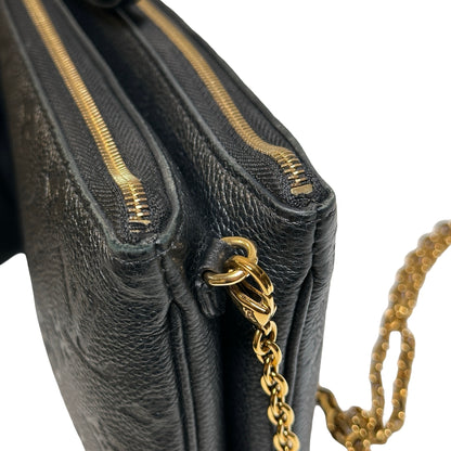 Used LOUIS VUITTON Monogram Eclipse coated canvas Double Zip Pochette Shoulder Bag Black GHW