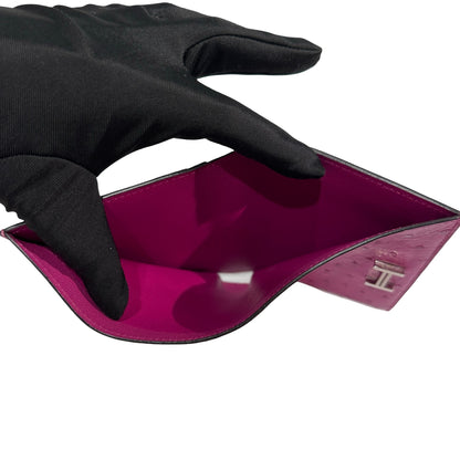 Used HERMES Ostrich Bearn Wallet Purple