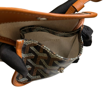 Used GOYARD Goyardine Hobo Tote Bag Black Brown