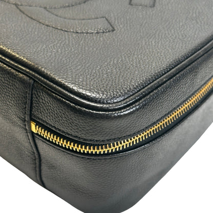 Used CHANEL Caviar leather Caviar Vanity Case Vanity case Black Gold