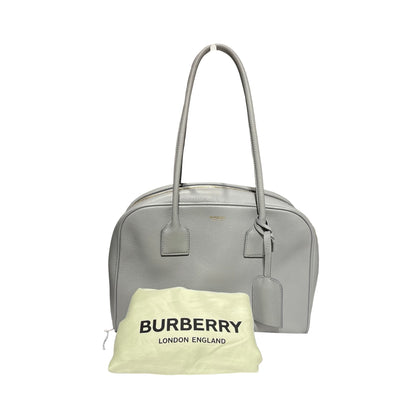 Used BURBERRY Tote Bag Grey GHW