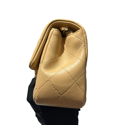 Used CHANEL MINI FLAP 20 CM Mini Bag Beige PHW