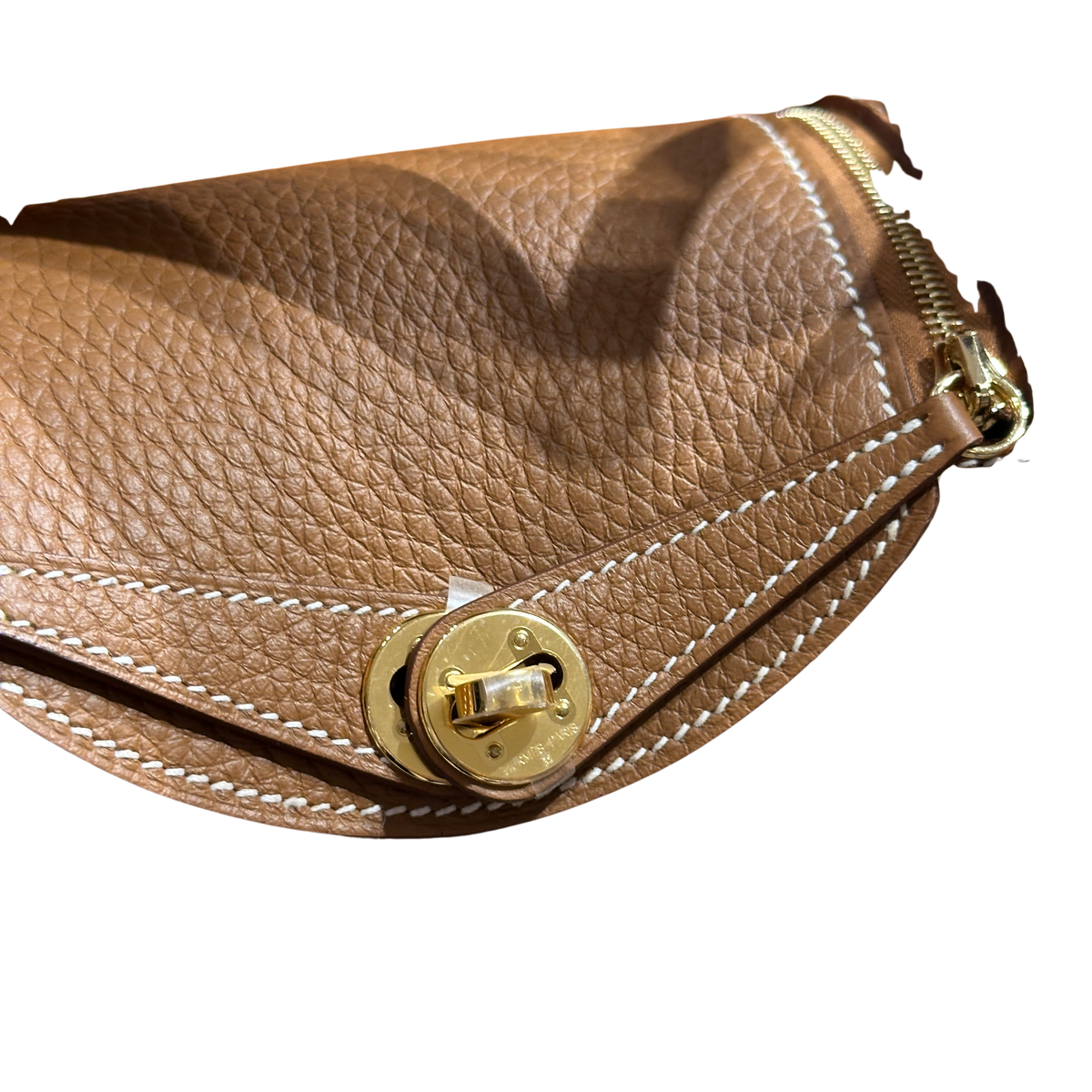 Brand New HERMES Taurillon Clemence Lindy Mini II Shoulder Bag Gold