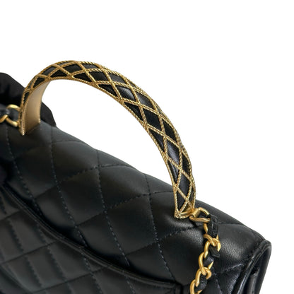 Used CHANEL Quilted Leather Wallet on Chain Wallet on chain Black Gold