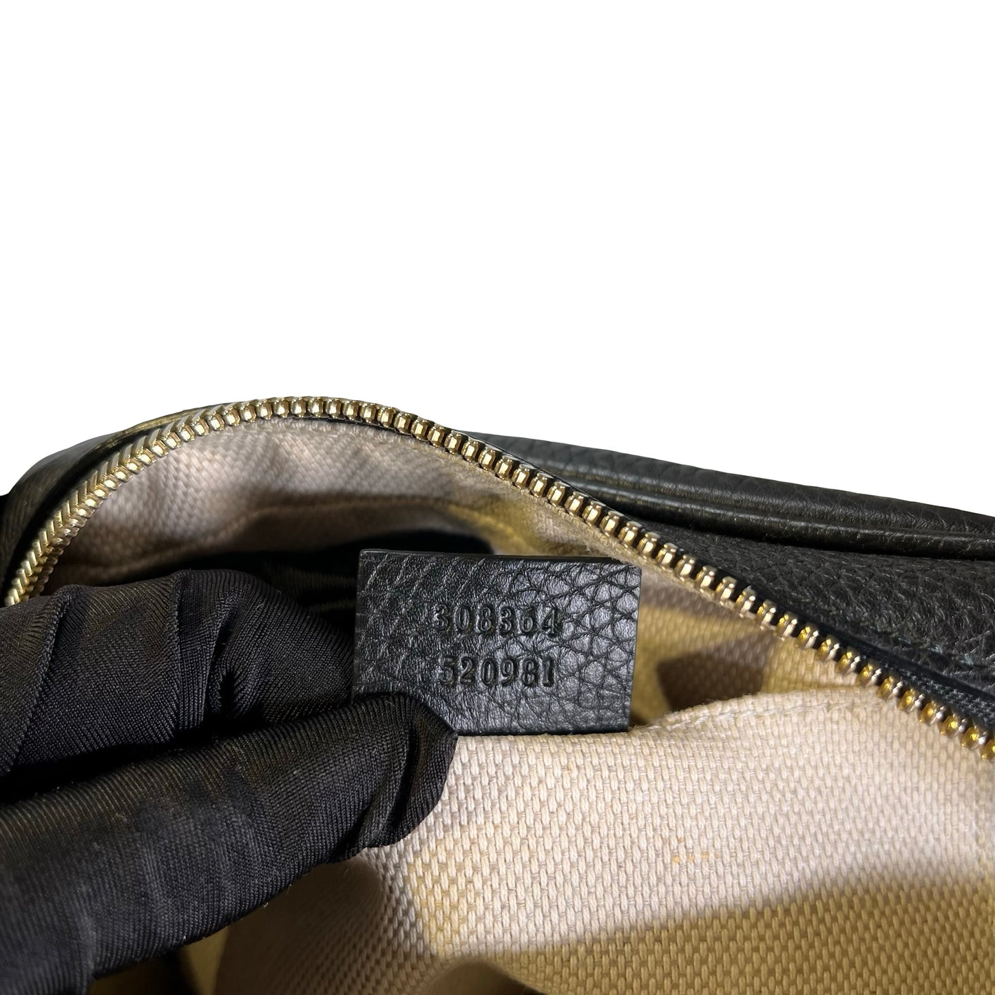 Used GUCCI Pebbled Leather Soho Disco Camera Bag Black GHW