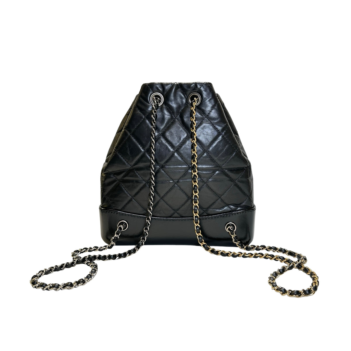 Used CHANEL Calfskin Gabrielle Backpack Backpack (Rucksack) Black PHW