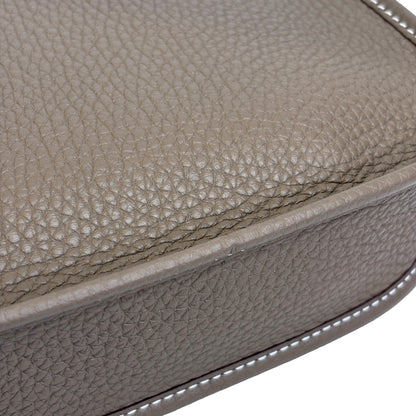 Brand New HERMES Clemence Leather Mini Evelyne 16 Cross body bag Etoupe BLEU INDIGO PHW