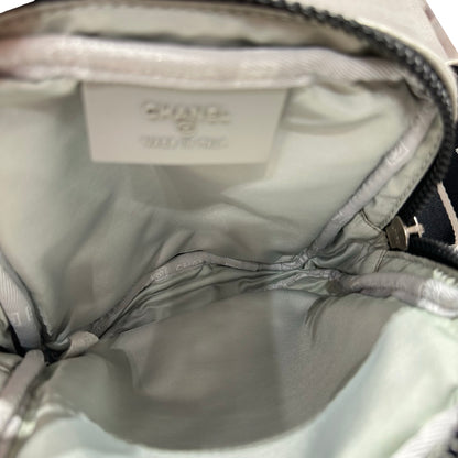 Used CHANEL Cotton CC Logo Sport Waist Cross Body Bag Grey PHW