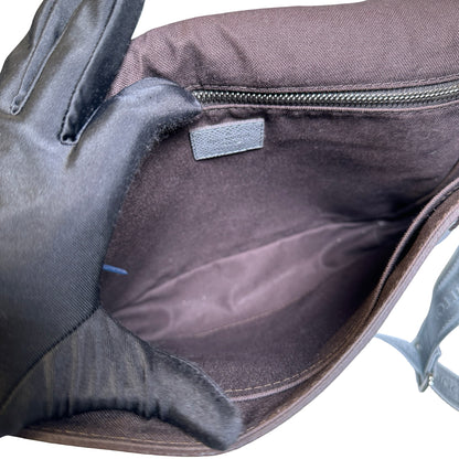 Used LOUIS VUITTON Calfskin Roman Messenger Bag Grey PHW