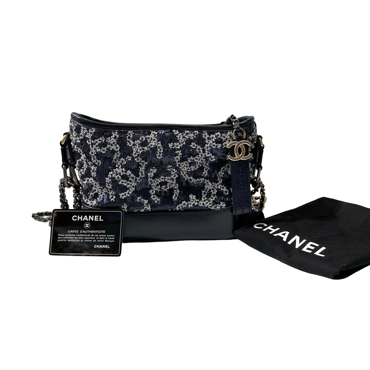 CHANEL Sequins Calfskin Leather Gabrielle small Cross Body Bag