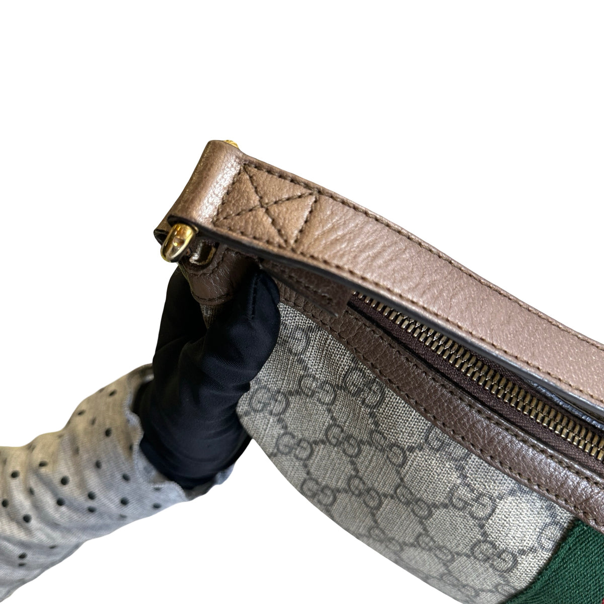 Used GUCCI GG Supreme Web Ophidia Shoulder Bag Beige Brown Green Red