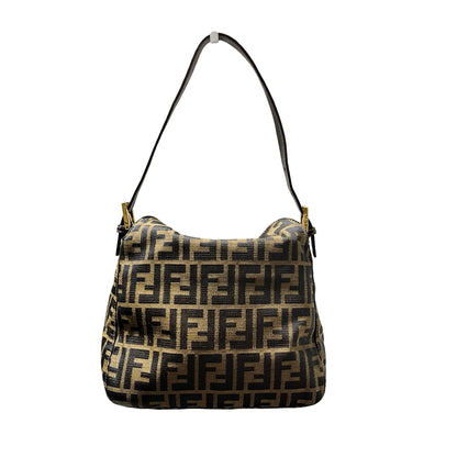Fendi Canvas Hobo Bag Brown GHW