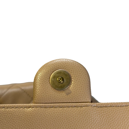 CHANEL Quilted Caviar Quilted Bucket Bag Bucket Bag Beige Gold