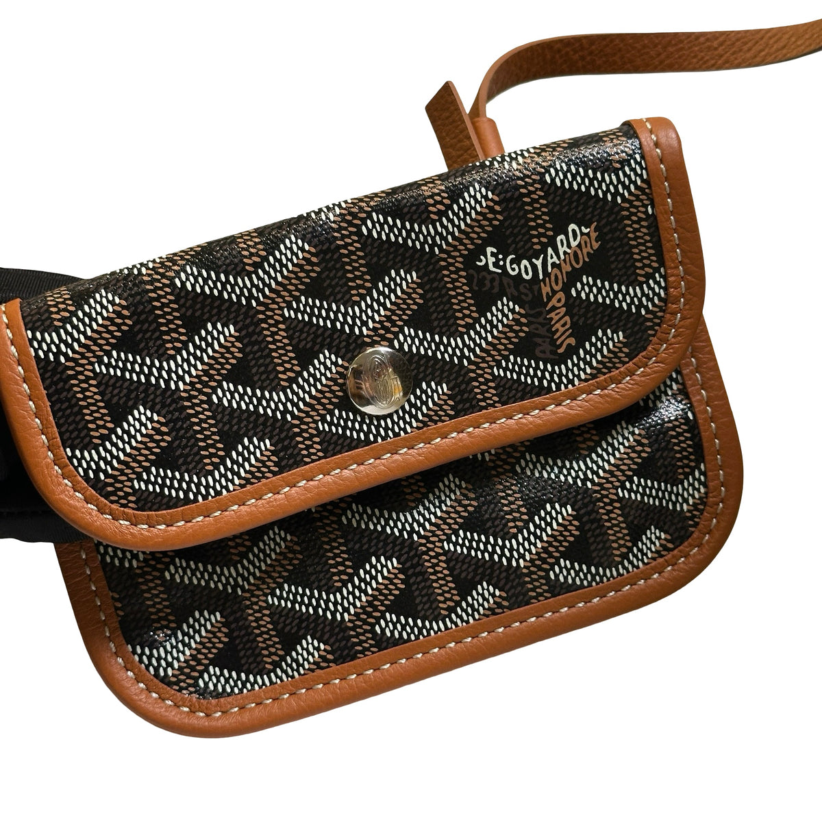 Used GOYARD Goyardine Hobo Tote Bag Black Brown