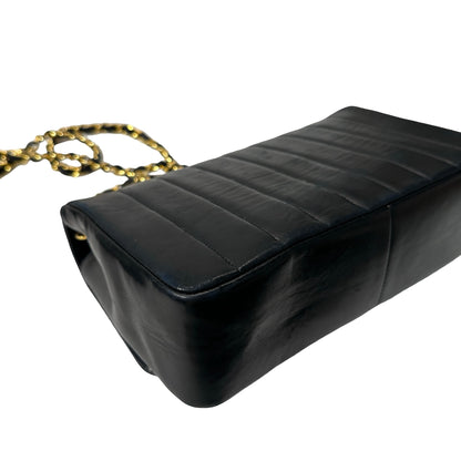 Used Chanel Lambskin Leather Cf Flap Vintage Shoulder Bag Black GHW