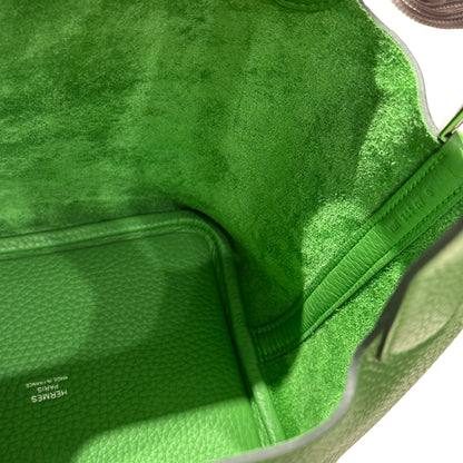 Brand New HERMES Clemence Picotin Lock Bucket Bag Green