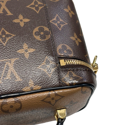 Used Louis Vuitton Monogram Eclipse Coated Canvas Vanity Chain Pouch Cross Body Bag Brown GHW