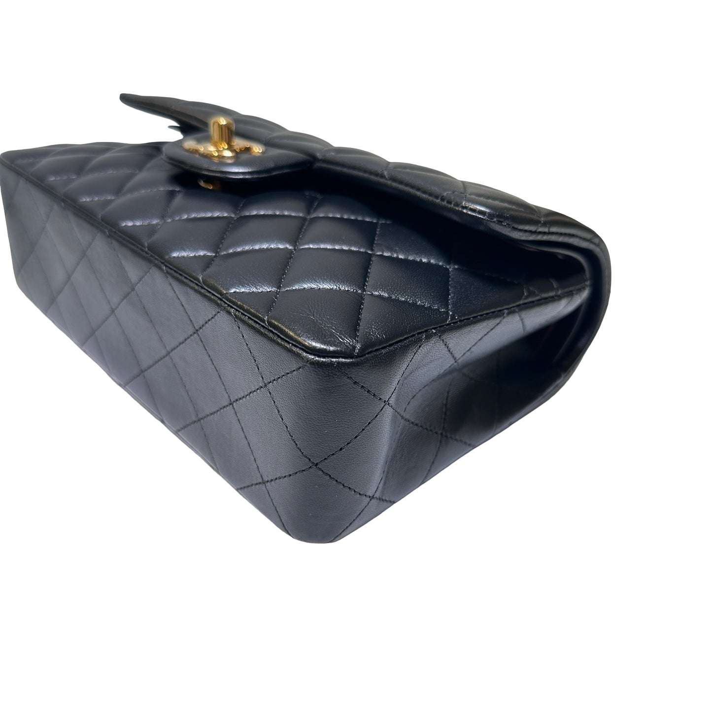 Used Chanel Calfskin Leather CF 23 Shoulder Bag Black GHW
