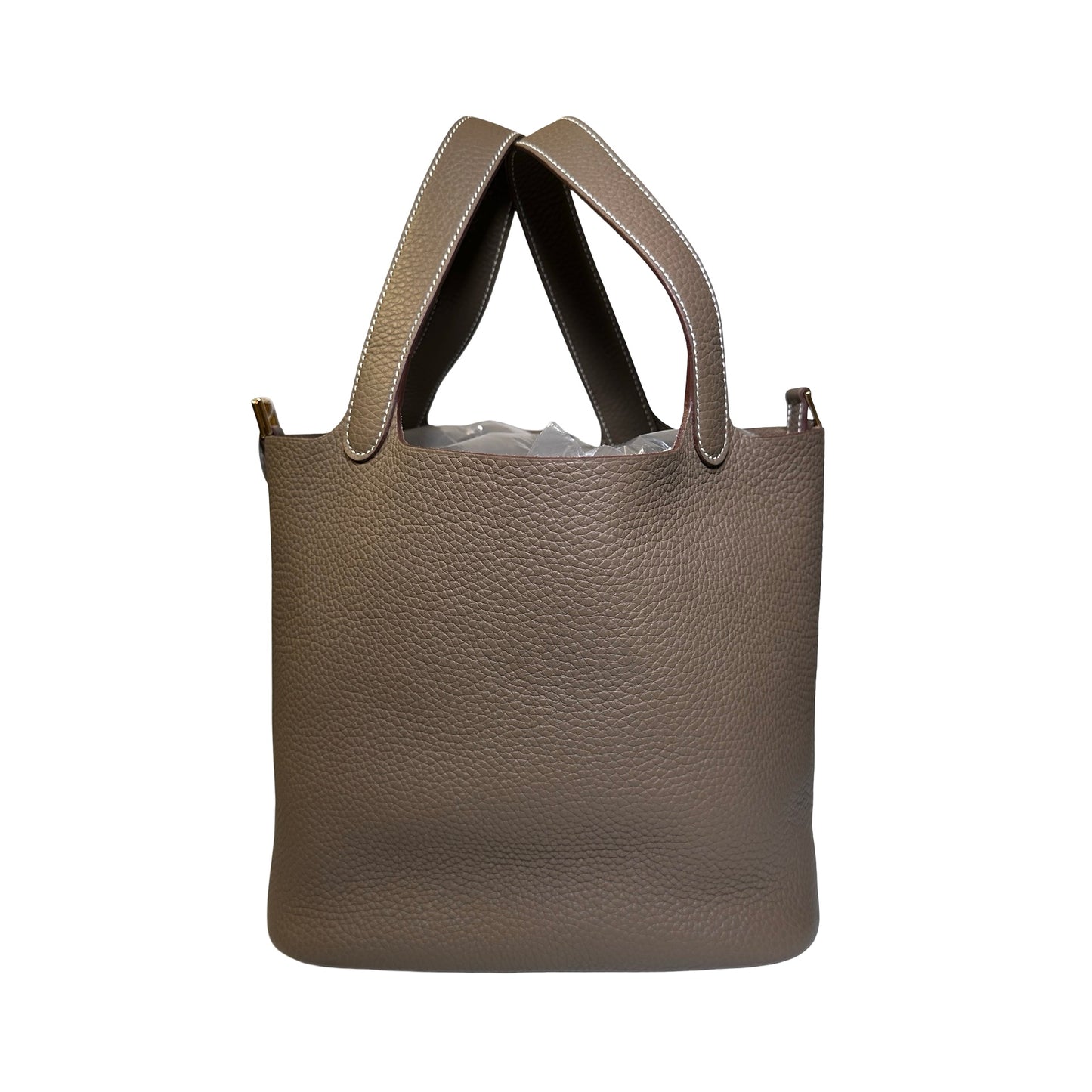 New HERMÈS Etoupe Picotin 22 Bucket Bag Etoupe Etoupe (18) GHW