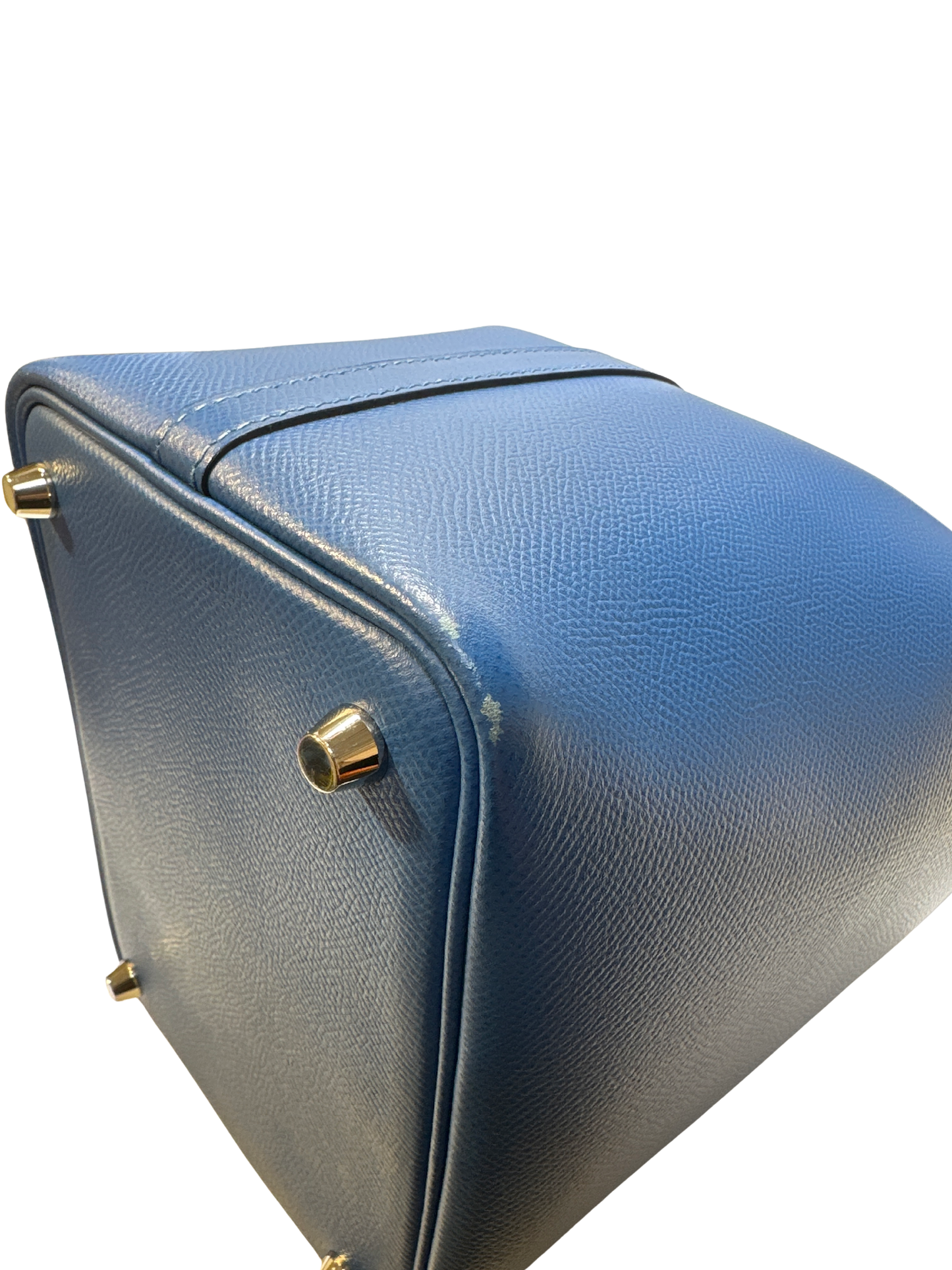 Used HERMES Epsom Picotin Lock Tressage Bucket Bag Blue PHW