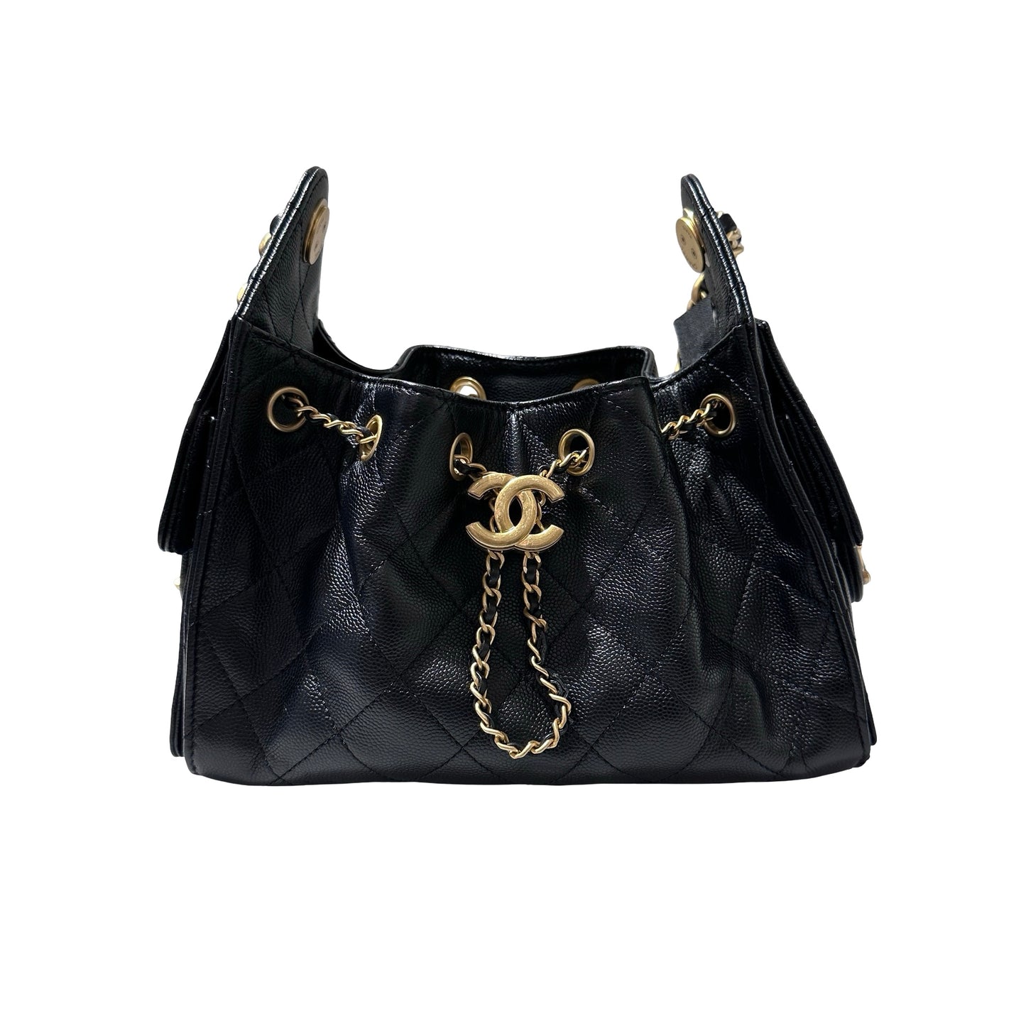 Used Chanel Mini 25 Shoulder Bag Black GHW