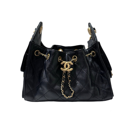 Used Chanel Mini 25 Shoulder Bag Black GHW