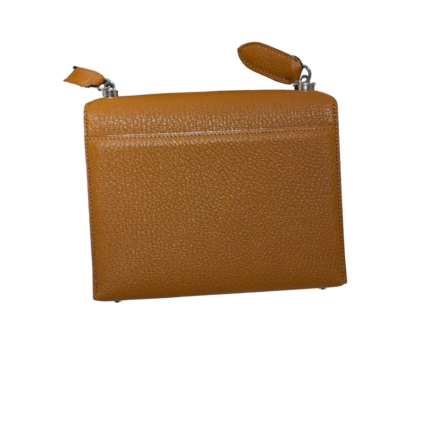 Used HERMES Chevre Mini Verrou Crossbody Bag 2S Sesame PHW