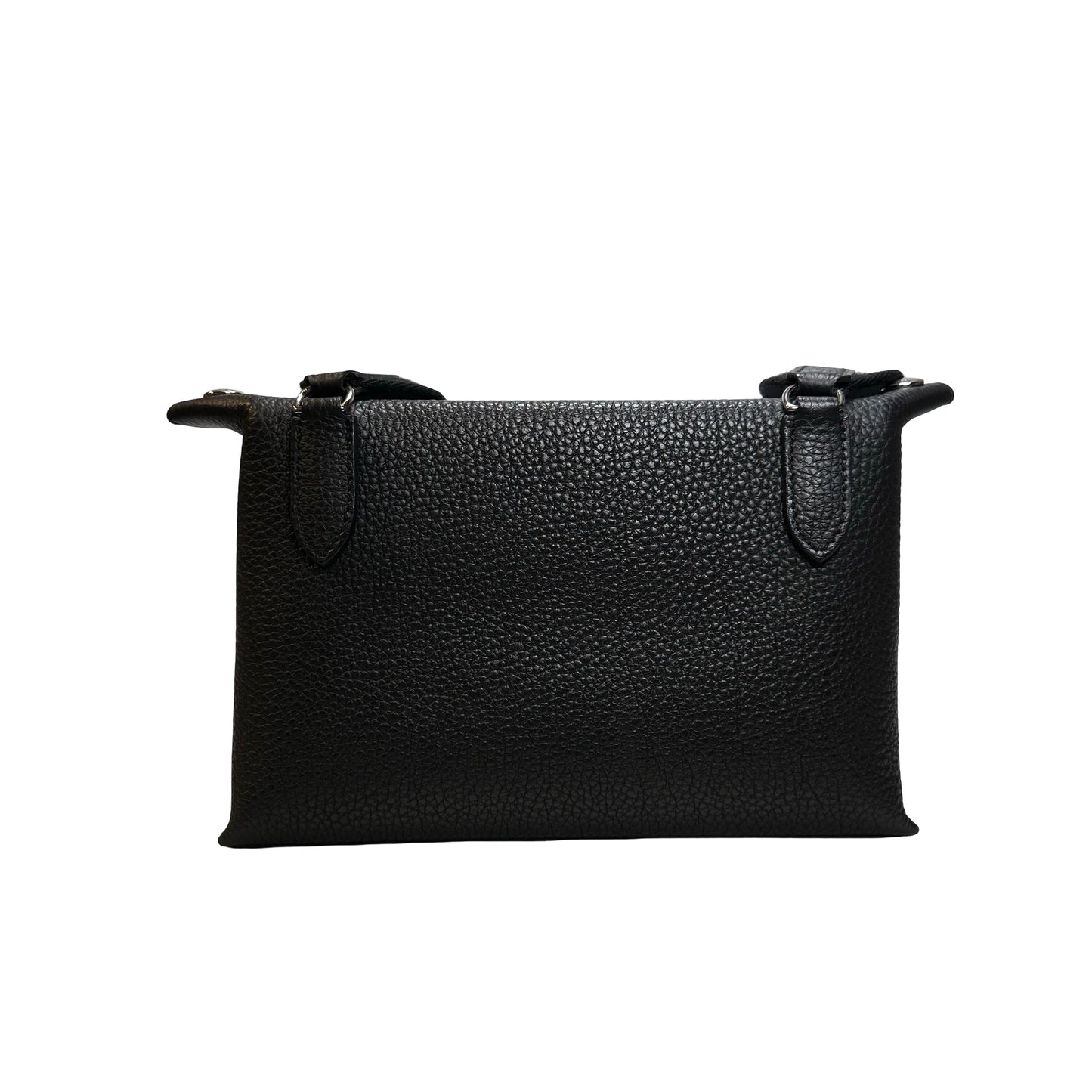 Used HERMES Togo Evelyne Crossbody Bag Black PHW