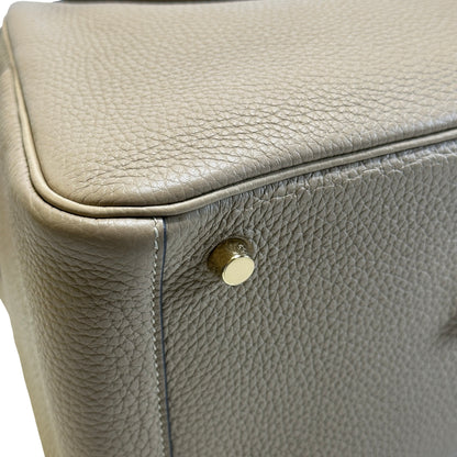 Used HERMES Leather Lindy 26 Handbag Beige Gold