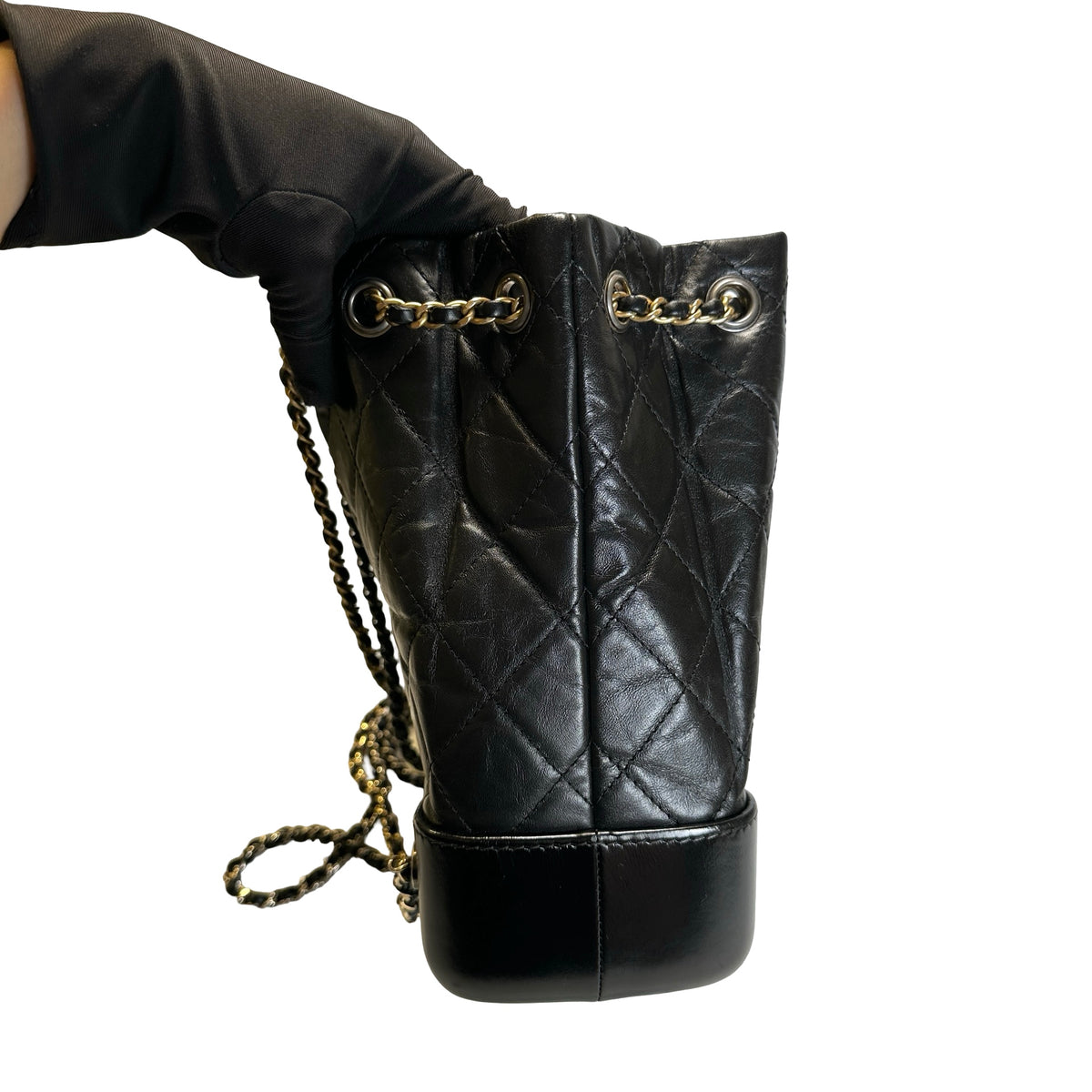 Used CHANEL Calfskin Gabrielle Backpack Backpack (Rucksack) Black PHW