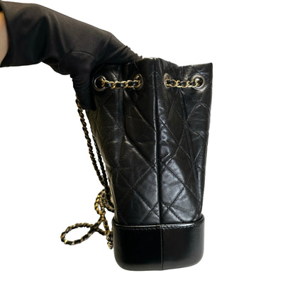 Used CHANEL Calfskin Gabrielle Backpack Backpack (Rucksack) Black PHW