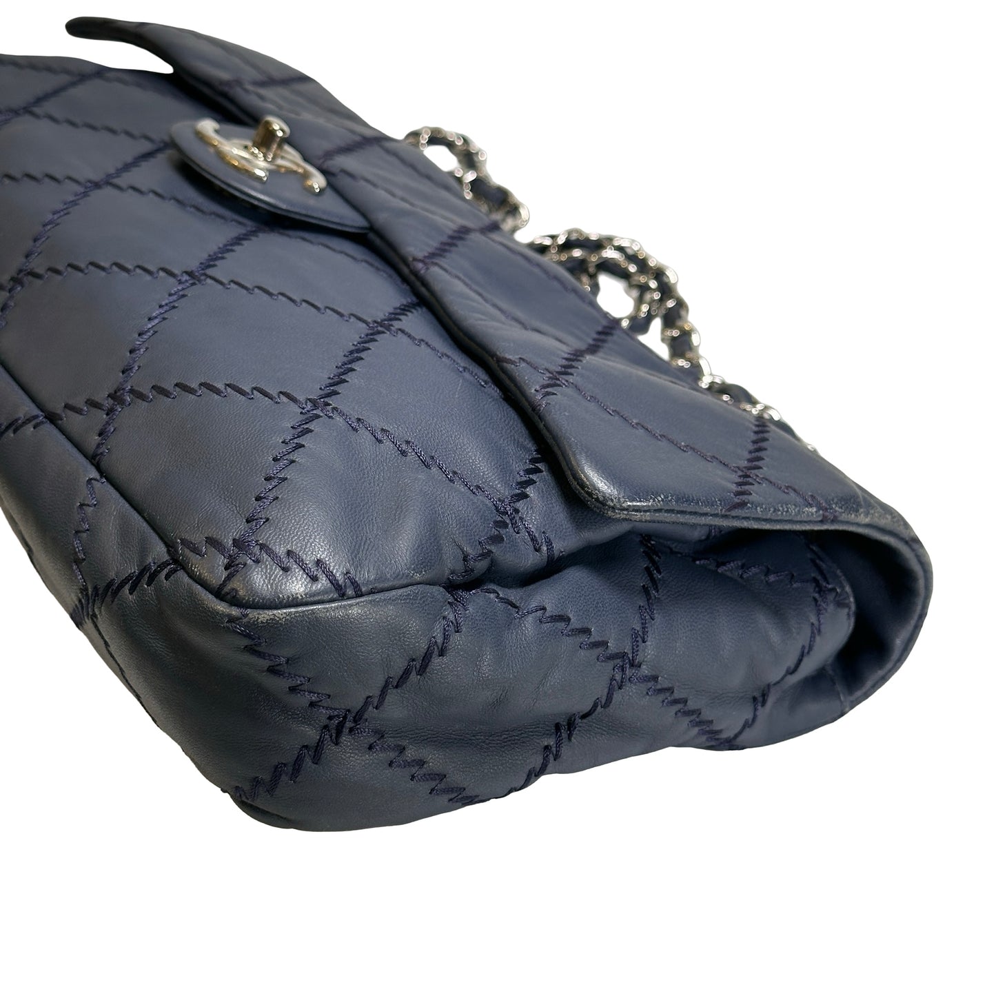 Used CHANEL Ultimate Stitch Flap Bag Wild Stitch Chain Shoulder Bag Navy PHW