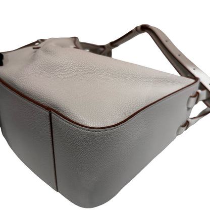 Used LOEWE Calfskin Leather Honnock Shoulder Bag Beige GHW