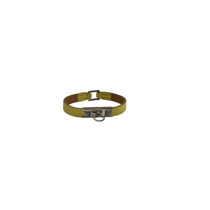 Used HERMÈS Leather Rivale Mini BRACELET Yellow