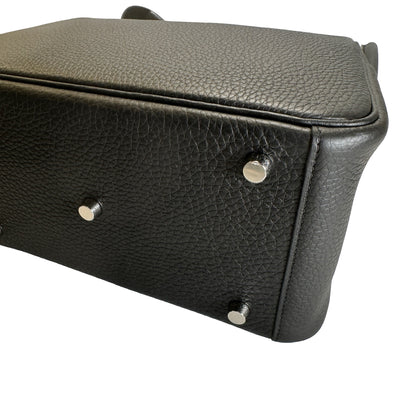 Brand New HERMES Leather Lindy 26 Handbag Black PHW