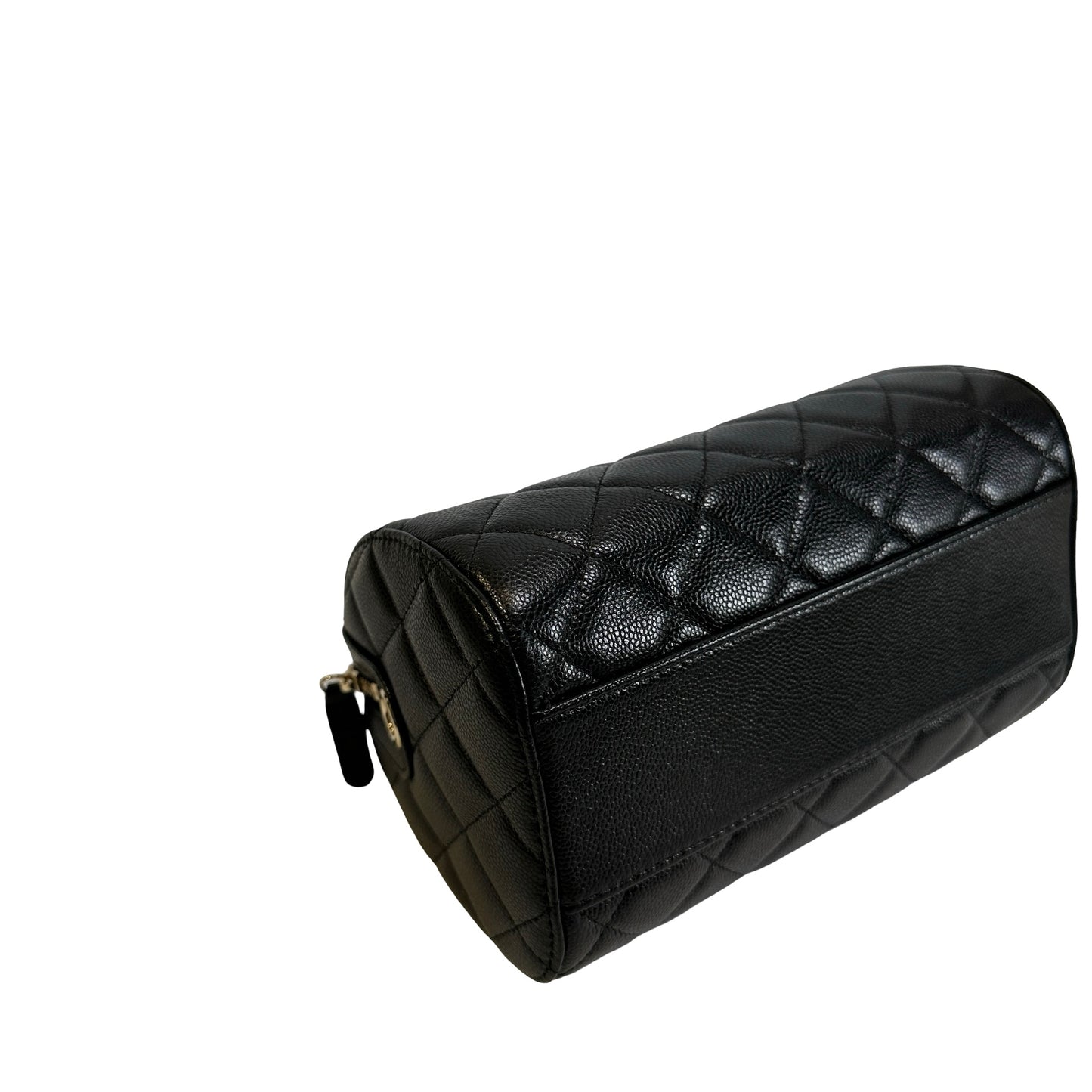 Used CHANEL Quilted Caviar leather Caviar Vanity Case Vanity case Black Gold