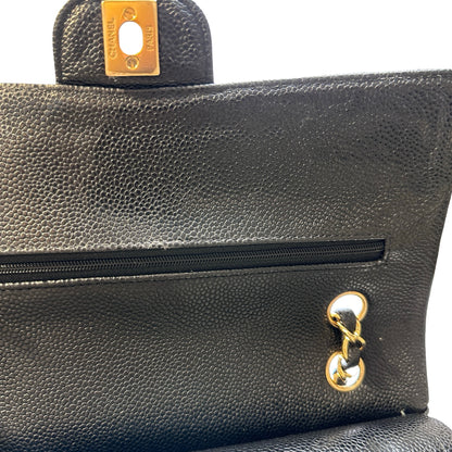 Used CHANEL Calfskin CF 25 Chain Shoulder Bag Black GHW