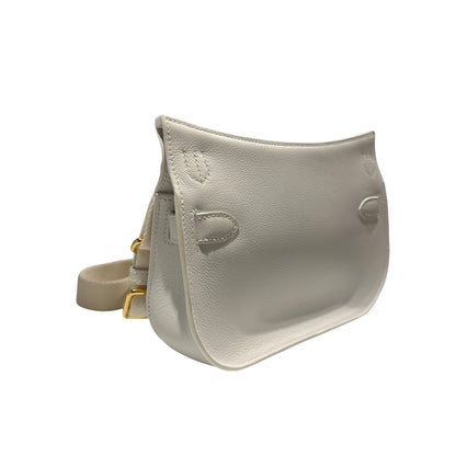 Used HERMES Evercolor Mini Jypsiere Cross body bag White GHW