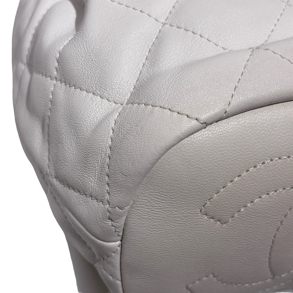 Used CHANEL Lambskin 22S Mini Drawstring Bucket Backpack Cross body bag White