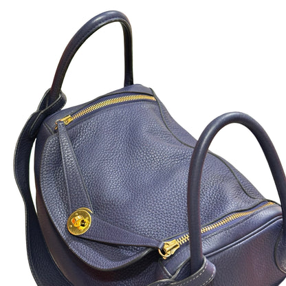 Used HERMÈS Lindy 30 Shoulder Bag Navy Blue GHW